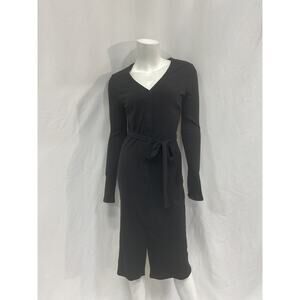 Splendid Rib Black Cotton Button Front Dress Size S